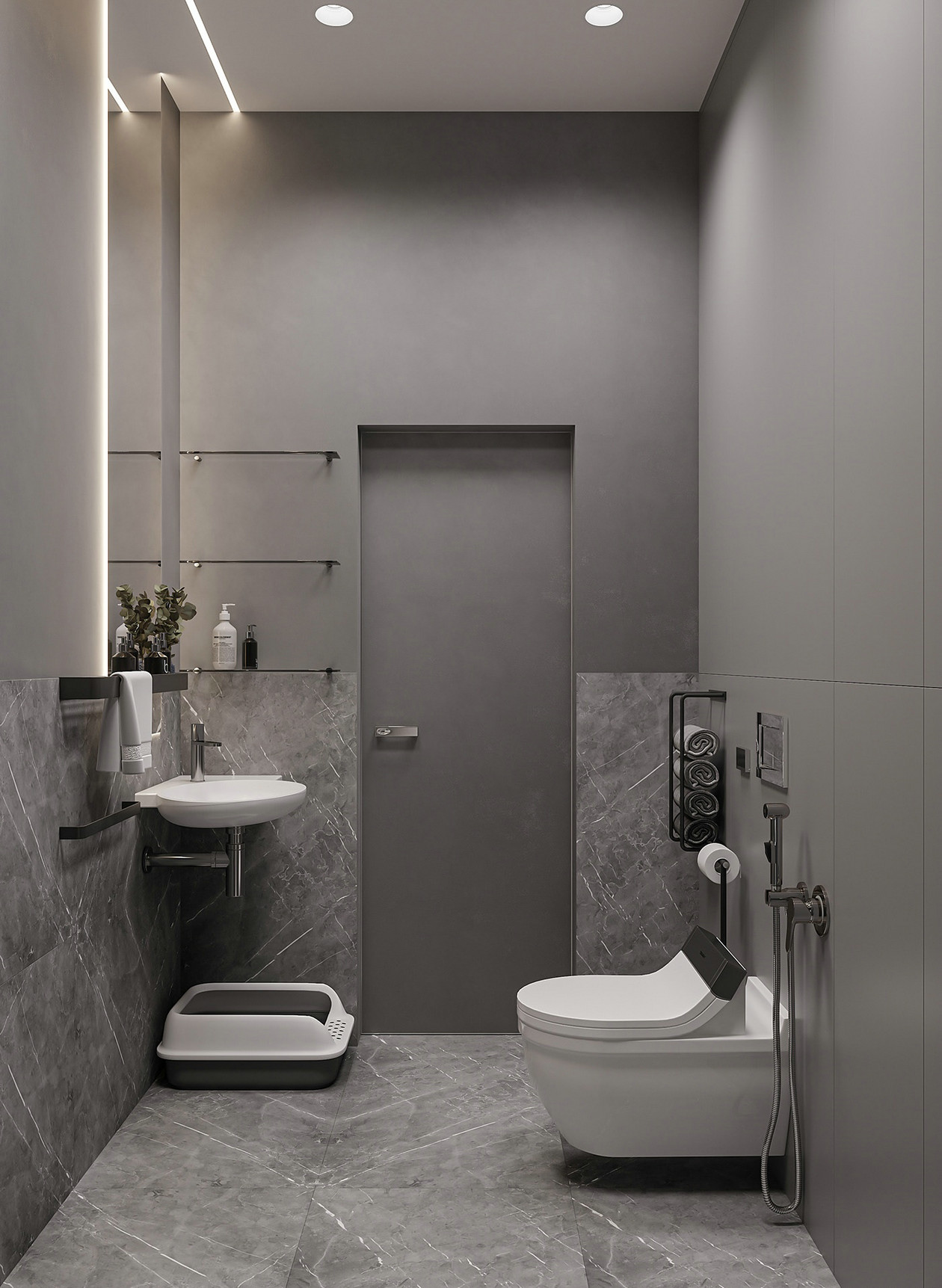 105㎡高级灰色系公寓设计-17