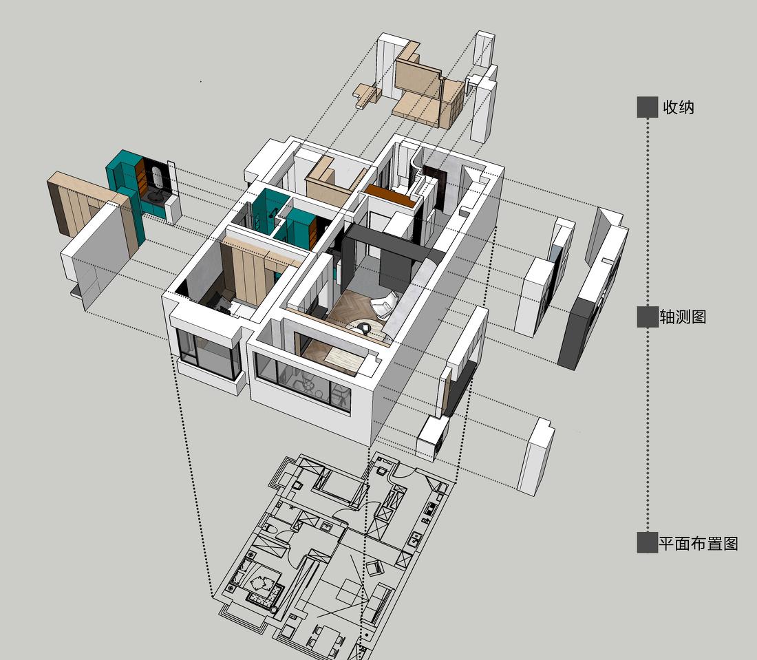 钟俊峰丨平层丨大大的小屋 70m2极限改造 两房改三房-1