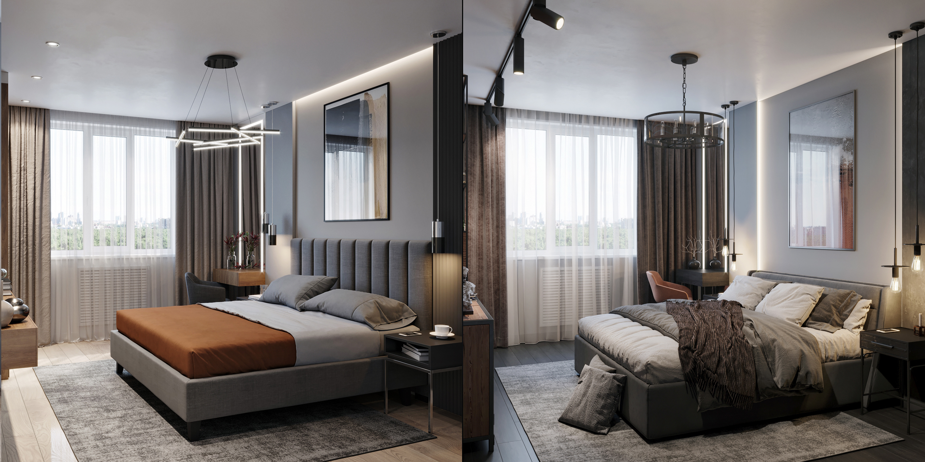 визуализация спальни 2 variants of the bedroom viz-2