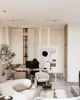 柔和现代风起居区丨沙特阿拉伯利雅得丨One Sixty  one Interiors