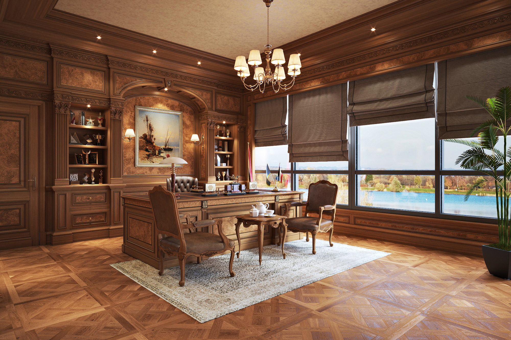 Luxury Classic Office Interior-2