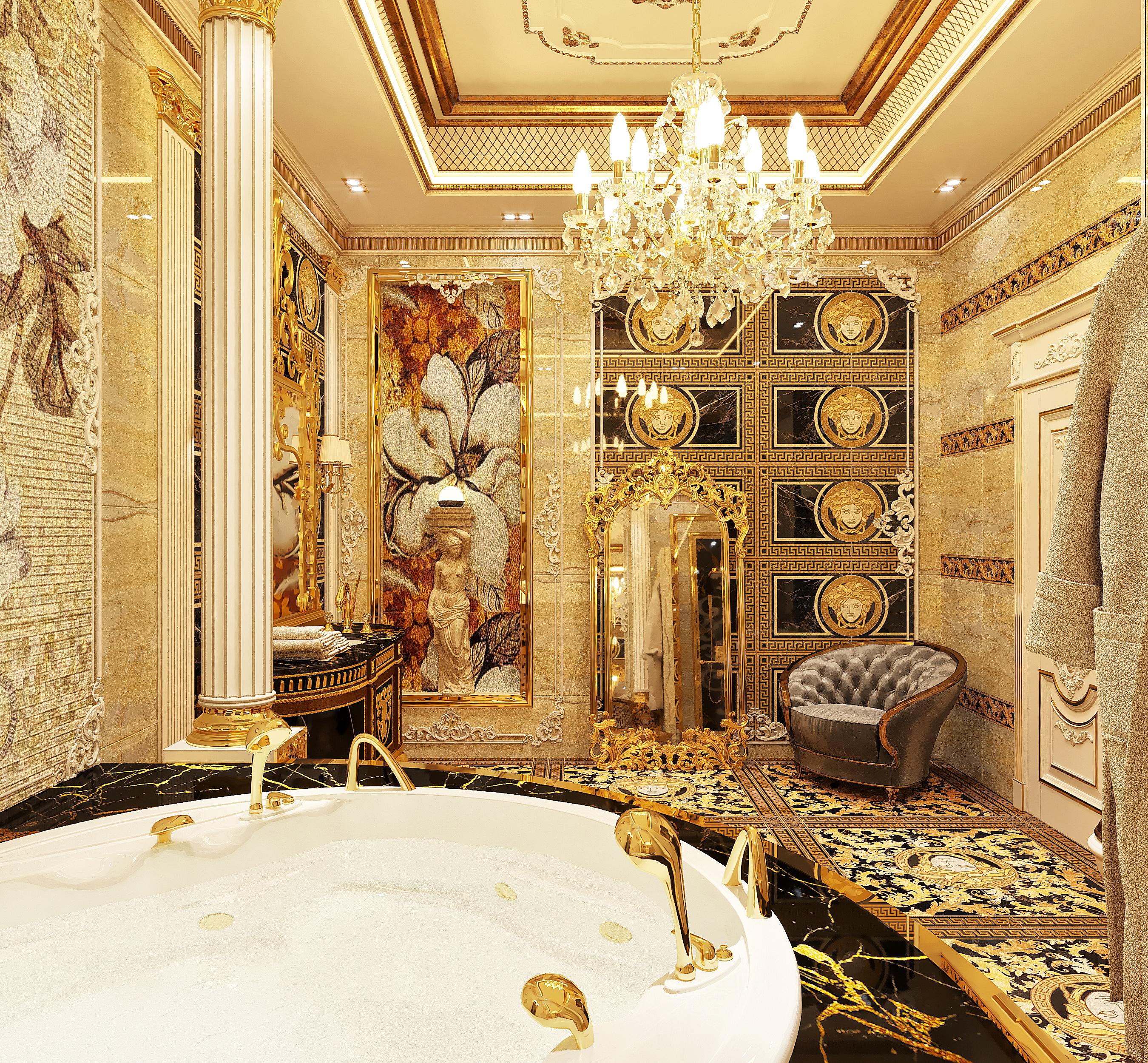 Classci Bathroom Design in Iraq-2