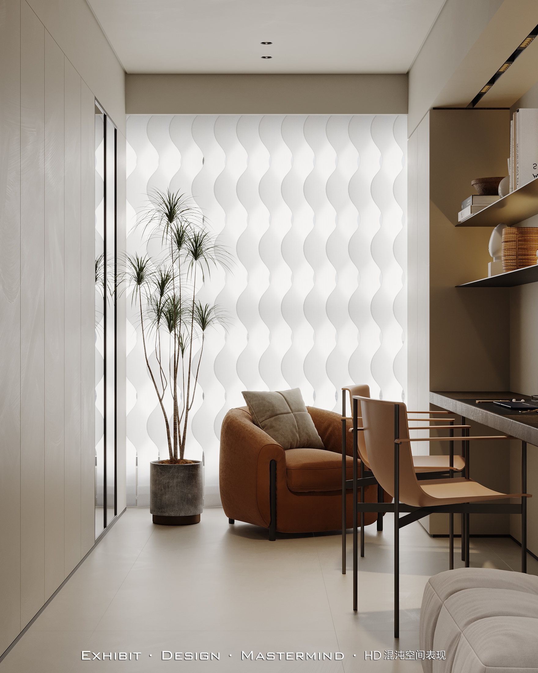 现代 极简平层客餐厅效果 X 混沌空间表现-4