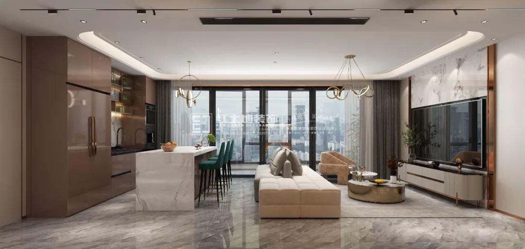 珠海绿洋湾现代轻奢风格设计丨中国珠海丨红土地装饰设计-10