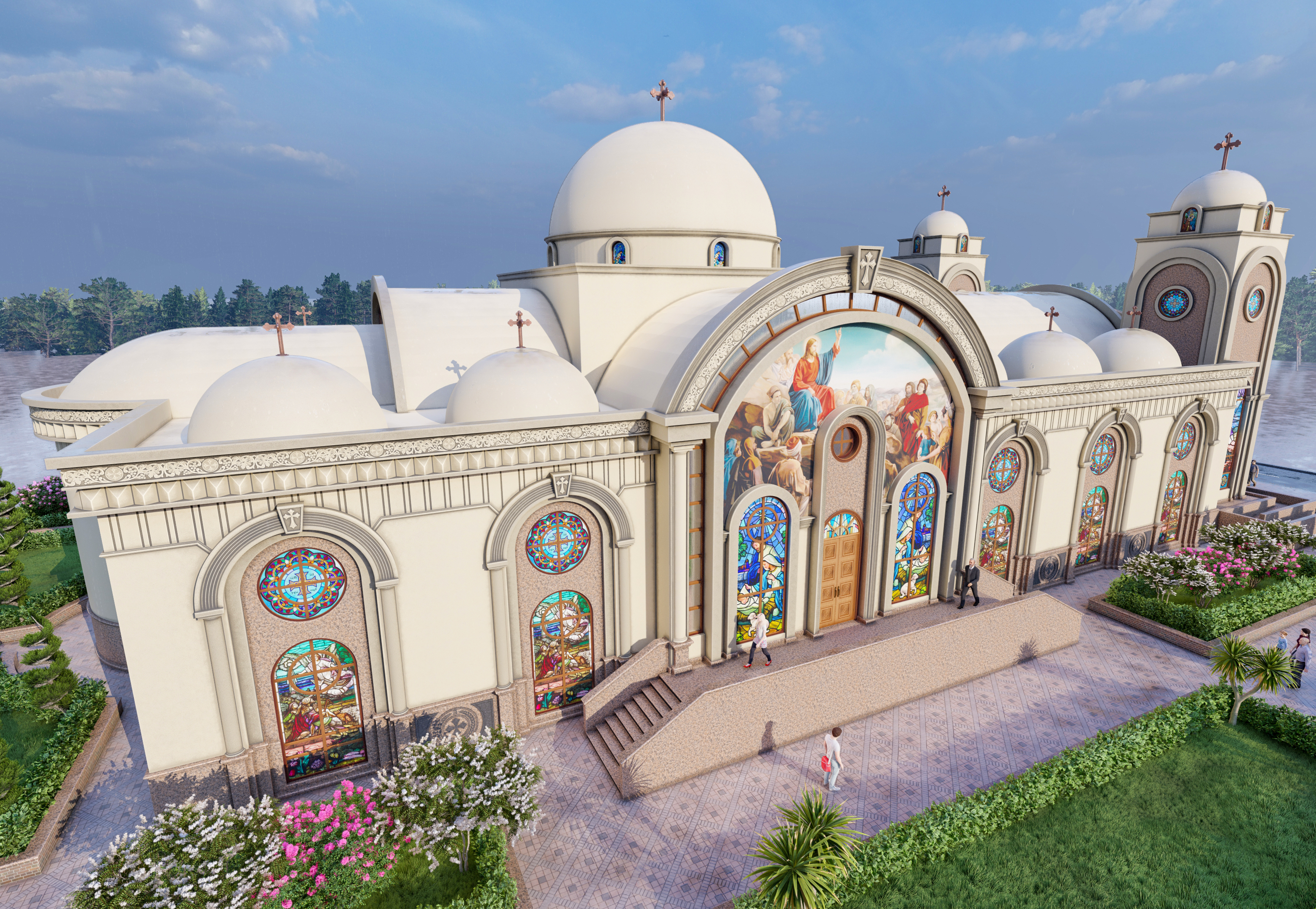 教堂外部计算机生成图像丨埃及开罗丨Youhanna Samy-4