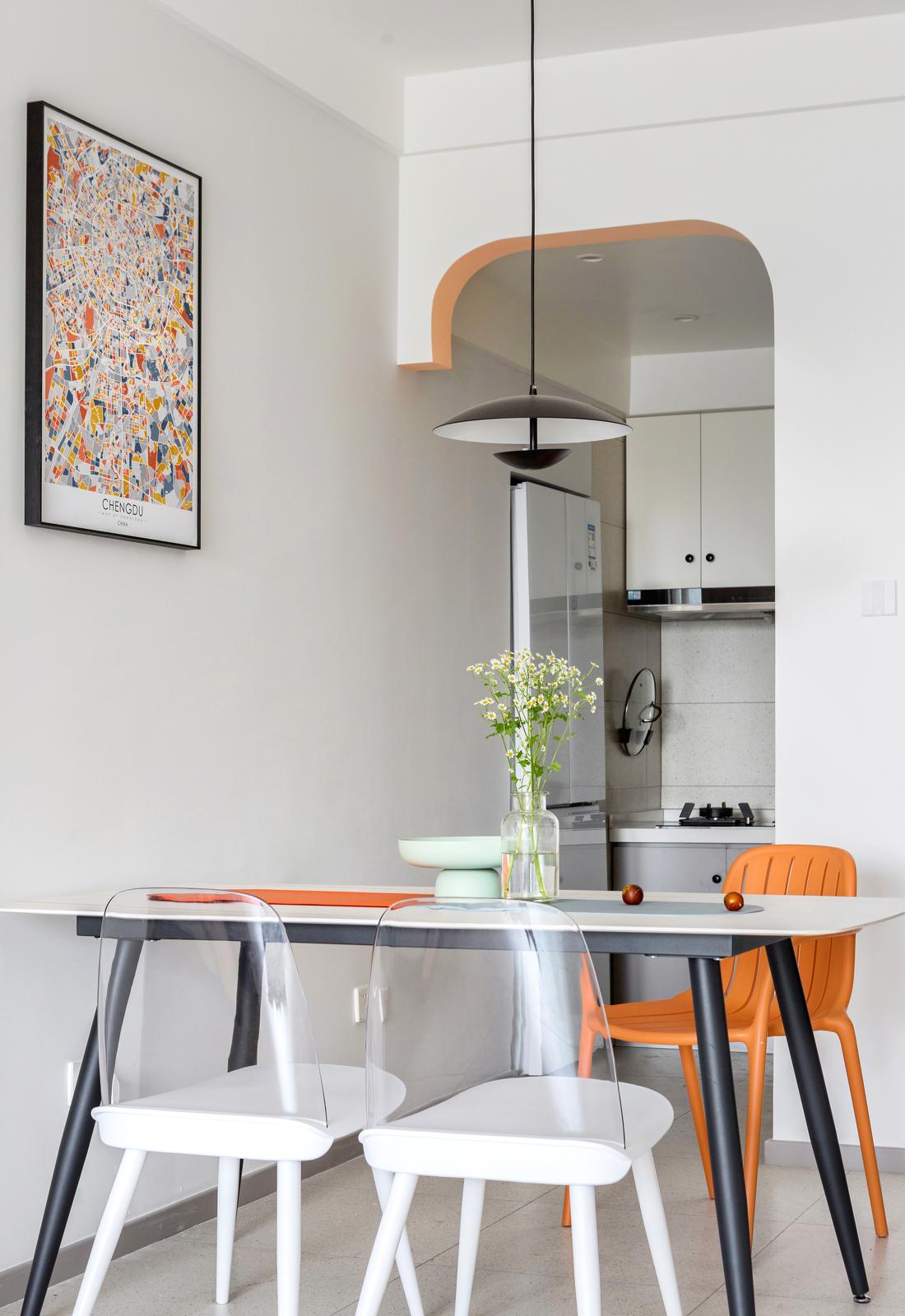 小户型现代简约风设计 | 色彩缤纷,布局巧妙-38