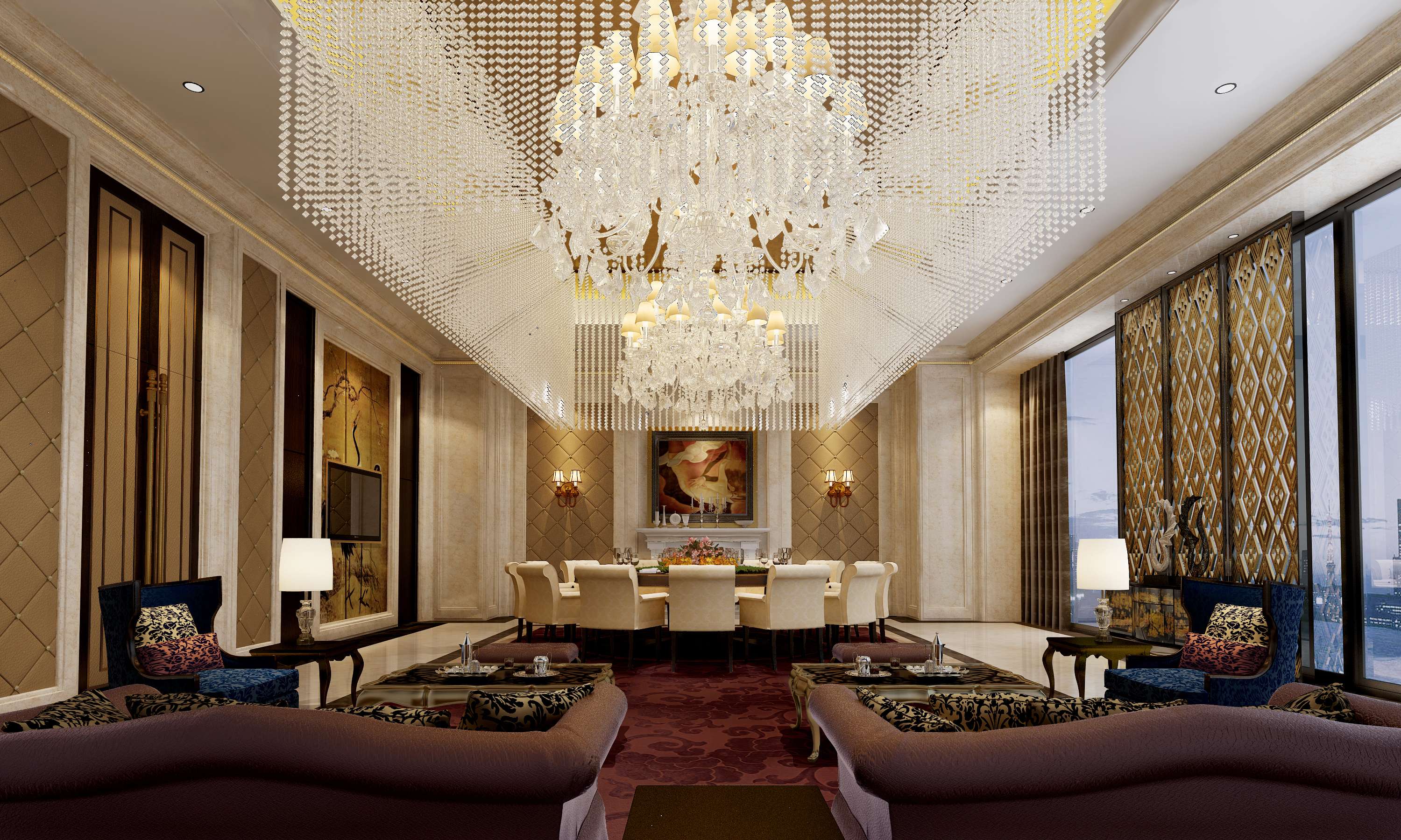 新中式风格奢华酒店餐厅 会所包房 包厢 包间 高清效果-3-41