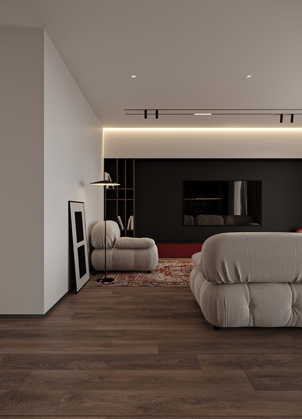 Red accents — Lviv townhouse for young couple-8