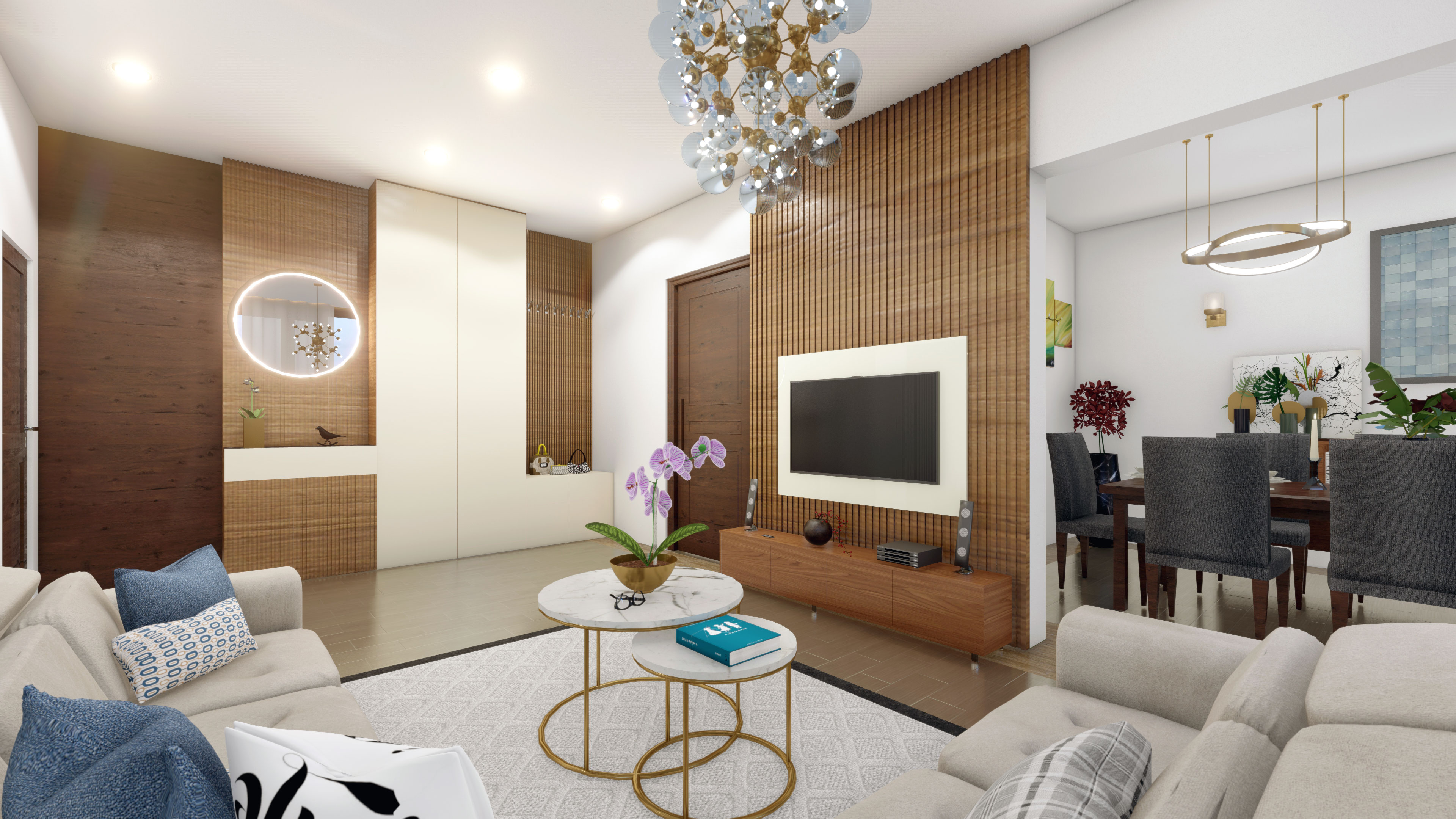 现代休闲厅与餐厅-0