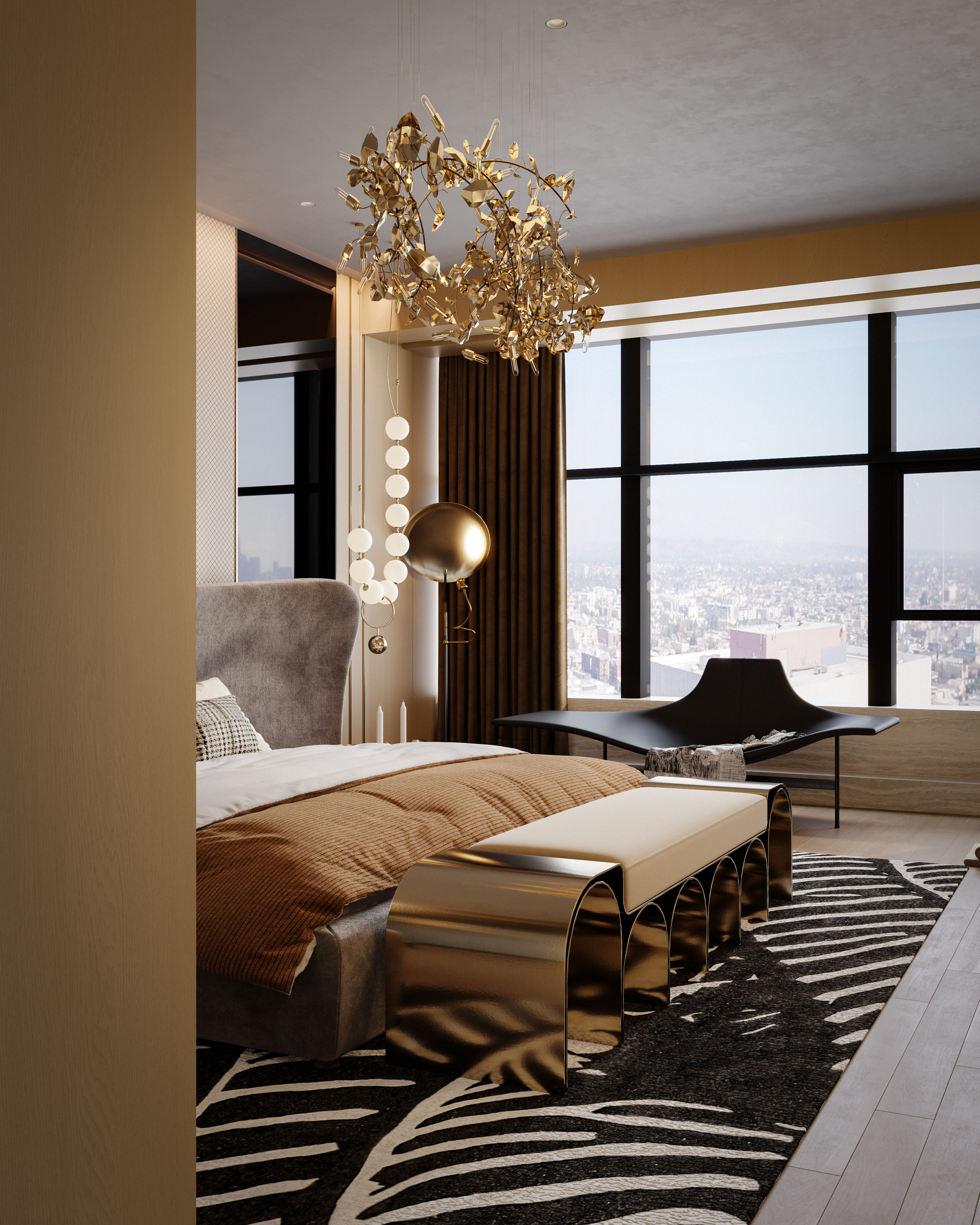 绘感视觉设计 | 高端轻奢卧室渲染-10