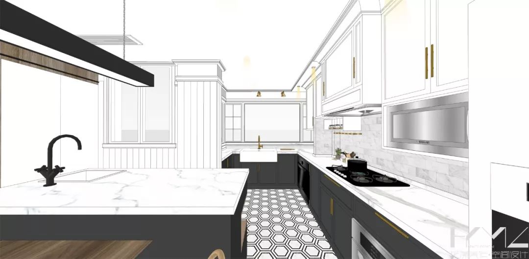 南京 124㎡现代美式混搭家居，开放式厨房、飘窗改造亮点多-28