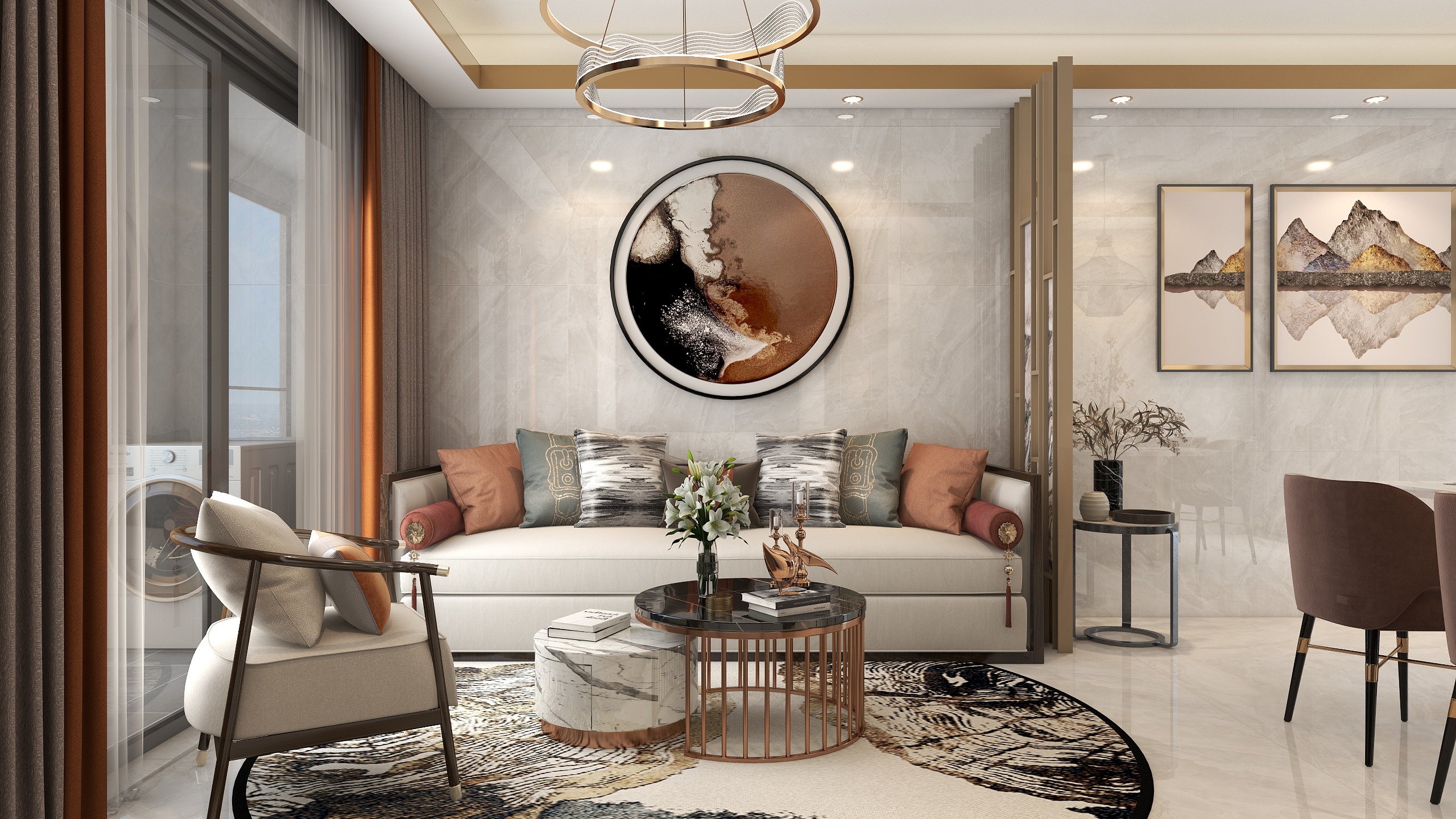 深圳口山设计：华强城市花园现代轻奢风，LDK开放式-4