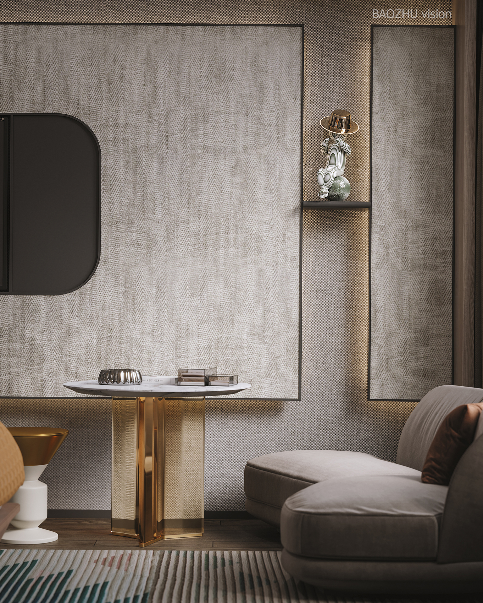 简约风格酒店大床房设计-5