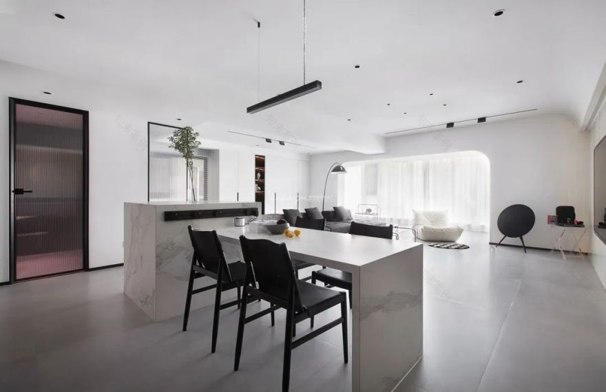 黑白极简 · 海源财富中心 160㎡秩序美感家居设计丨紫苹果装饰集团-30