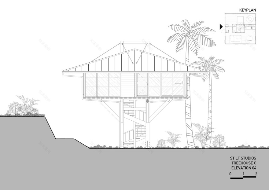 印度尼西亚木制 C 树屋丨高跷工作室-47