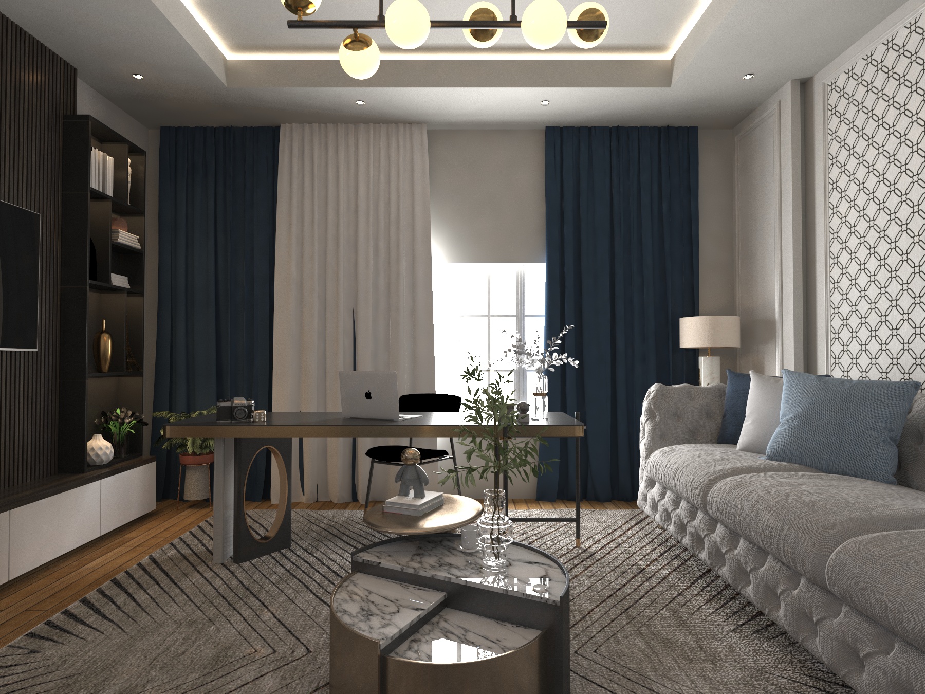 灰调书房设计-6