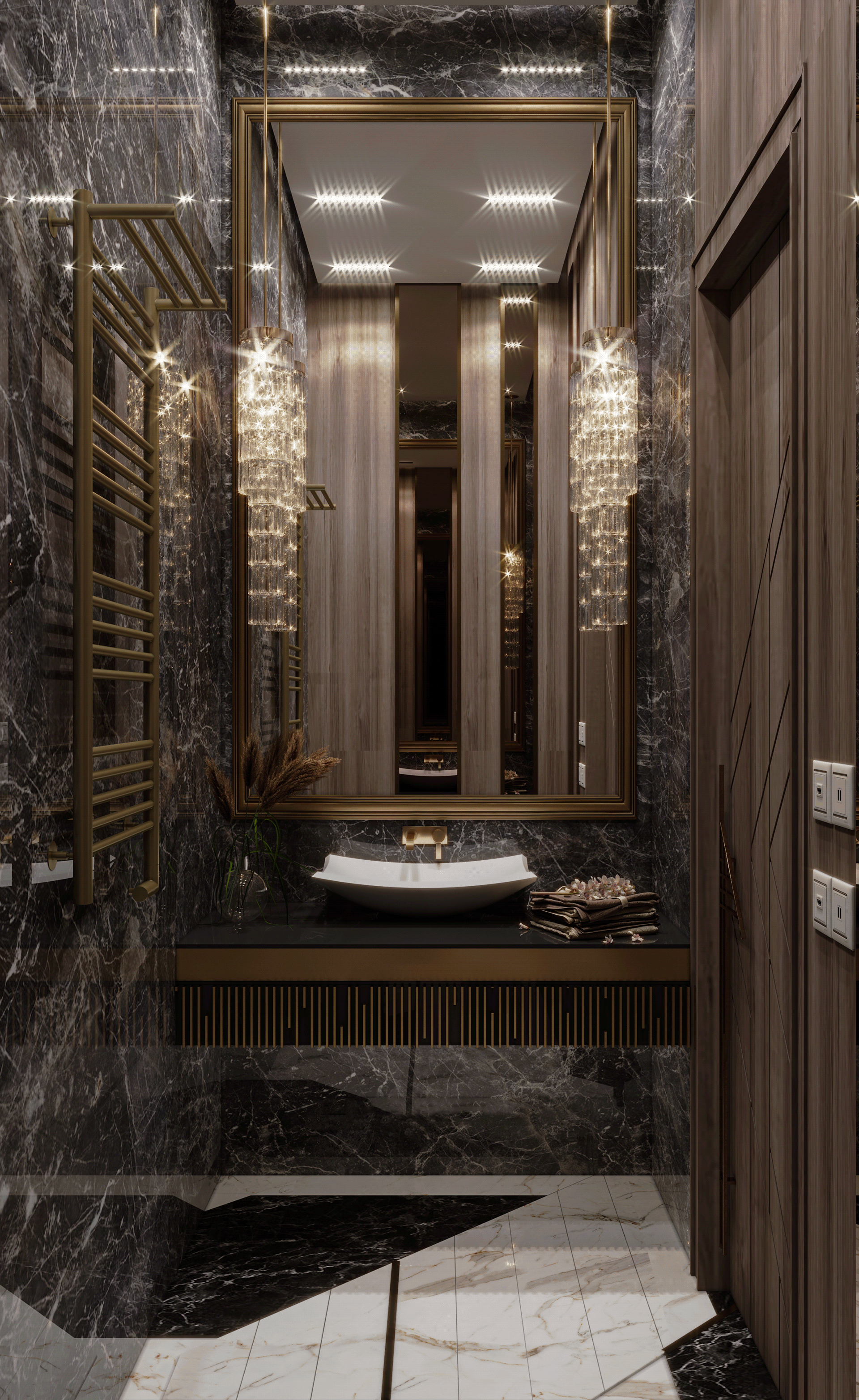 豪华洗手盆区设计丨沙特阿拉伯丨EVENTO designs-5