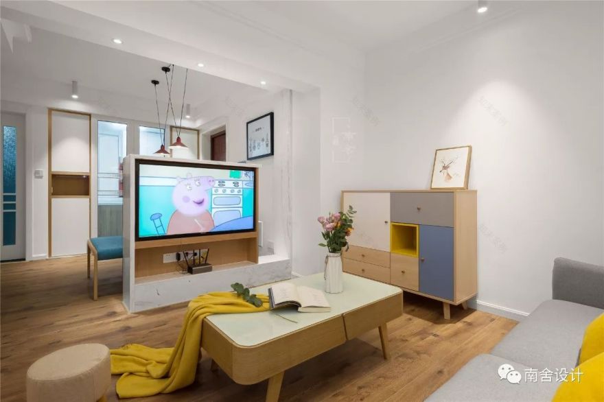 南舍空间设计新作《三原色》——旭日上城二期北欧风实景-28