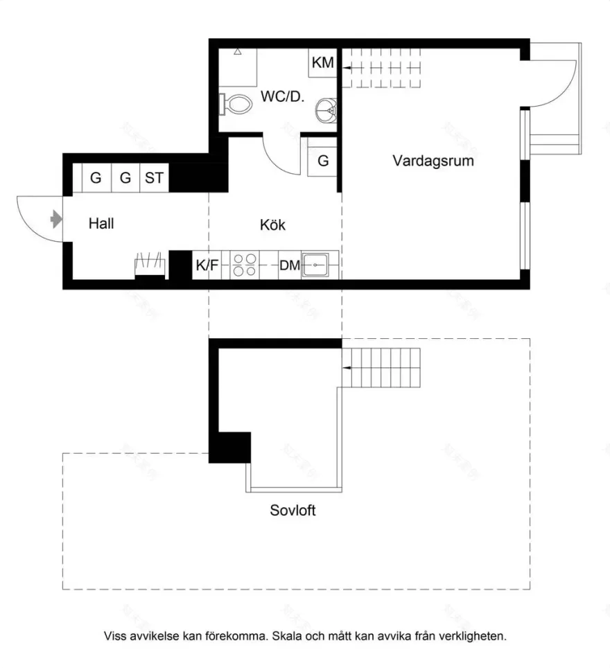 瑞典 35m2 蓝色调迷你复式公寓,设计巧妙空间利用充分-18