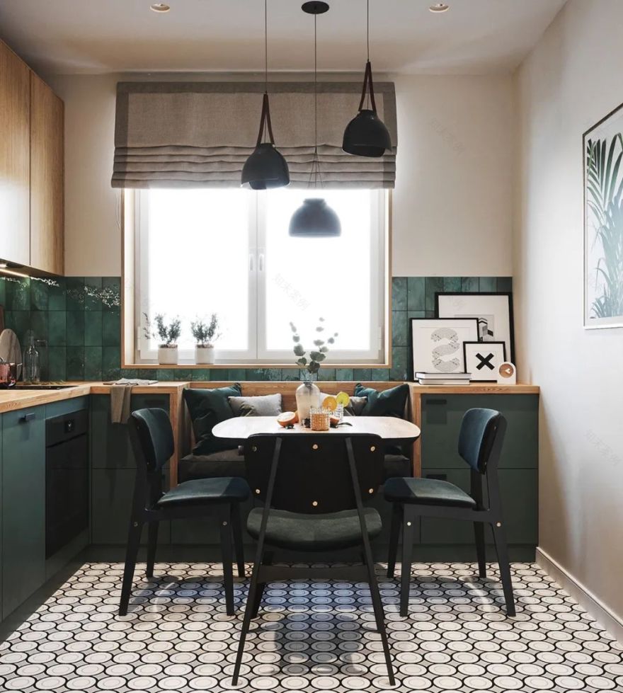 55㎡蓝绿装饰公寓,紧凑空间设计典范-89