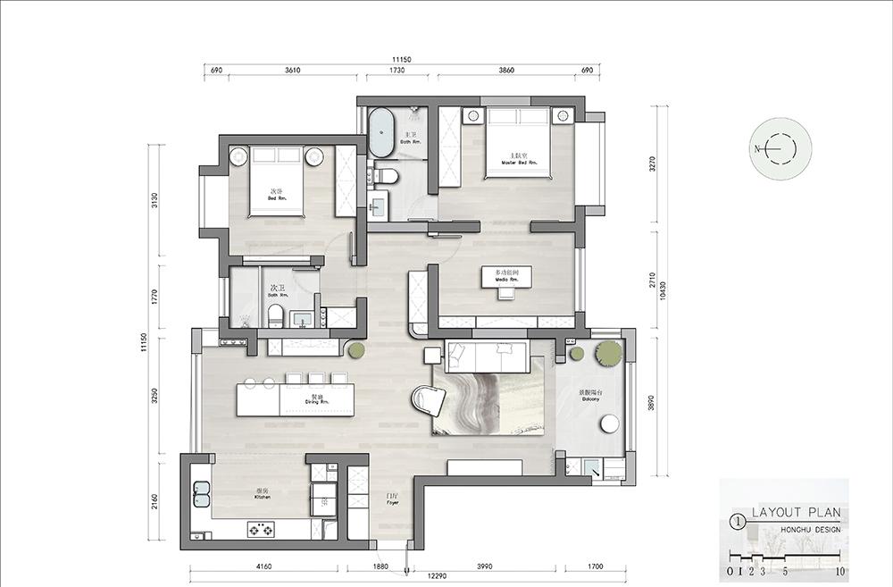 温馨家居平层设计-41