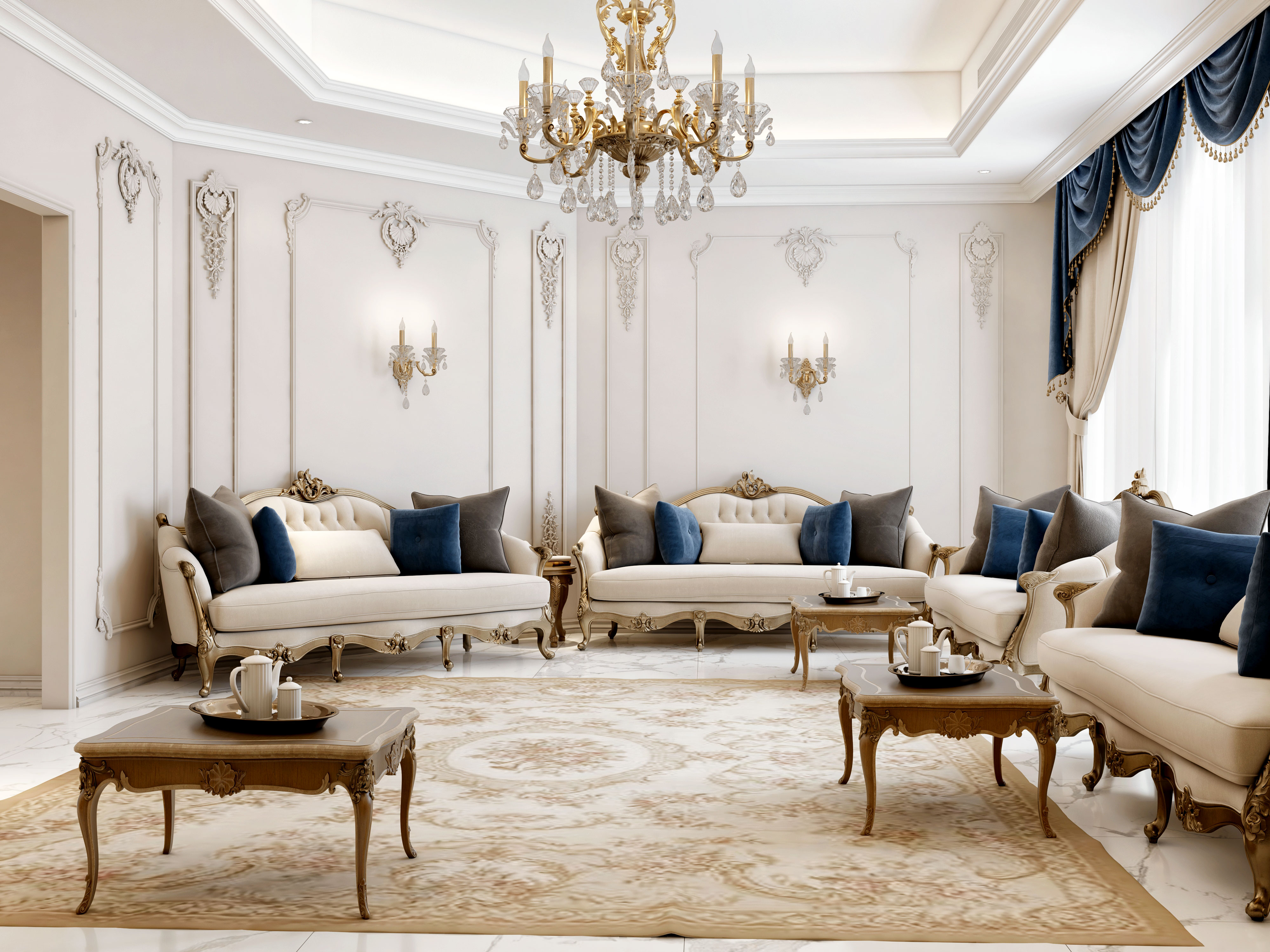 Dubai Villas l Classic Men Majlis Design-4