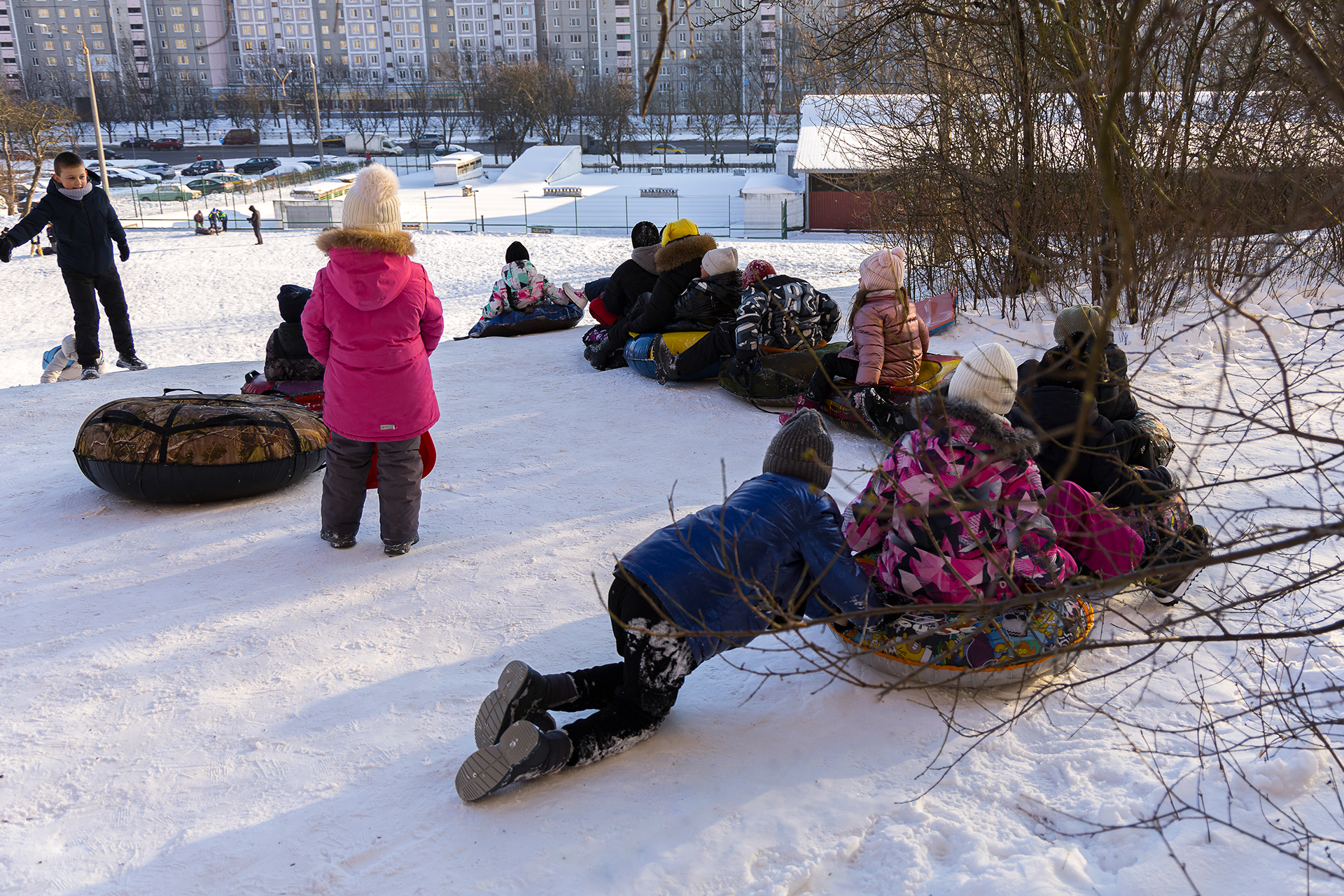 Зимой на горке. In winter on the hill.-2