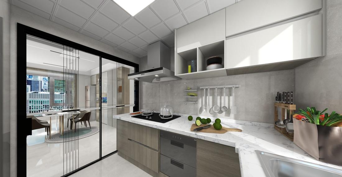 蔚蓝四季125平 现代简约 横厅-4