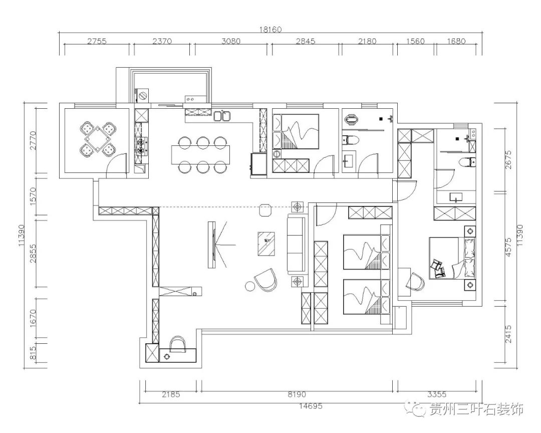 安顺仟坤天朗 145m²舒适家居丨中国安顺丨三叶石装饰-37