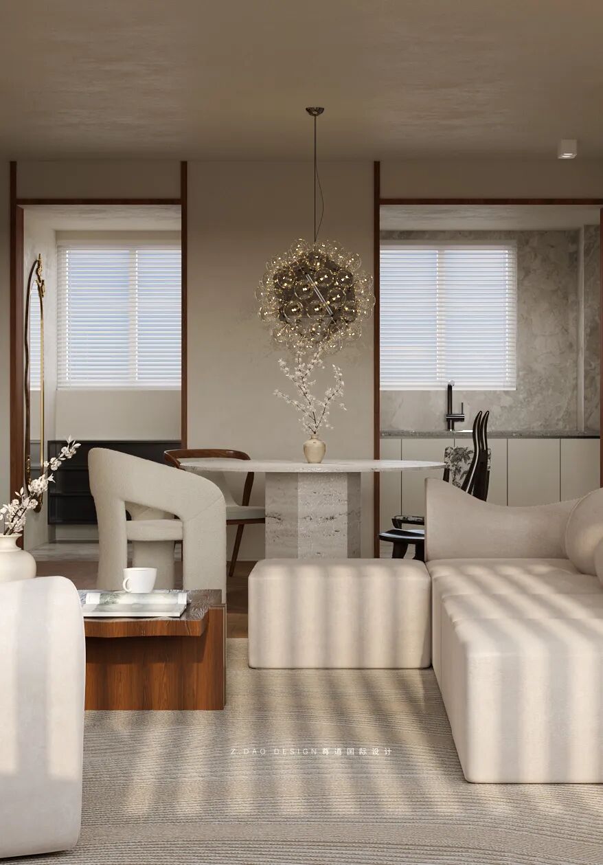 尊道新作|合肥『中央公园岚庭』中古风大平层设计，时光沉淀可持续松弛的家~-90