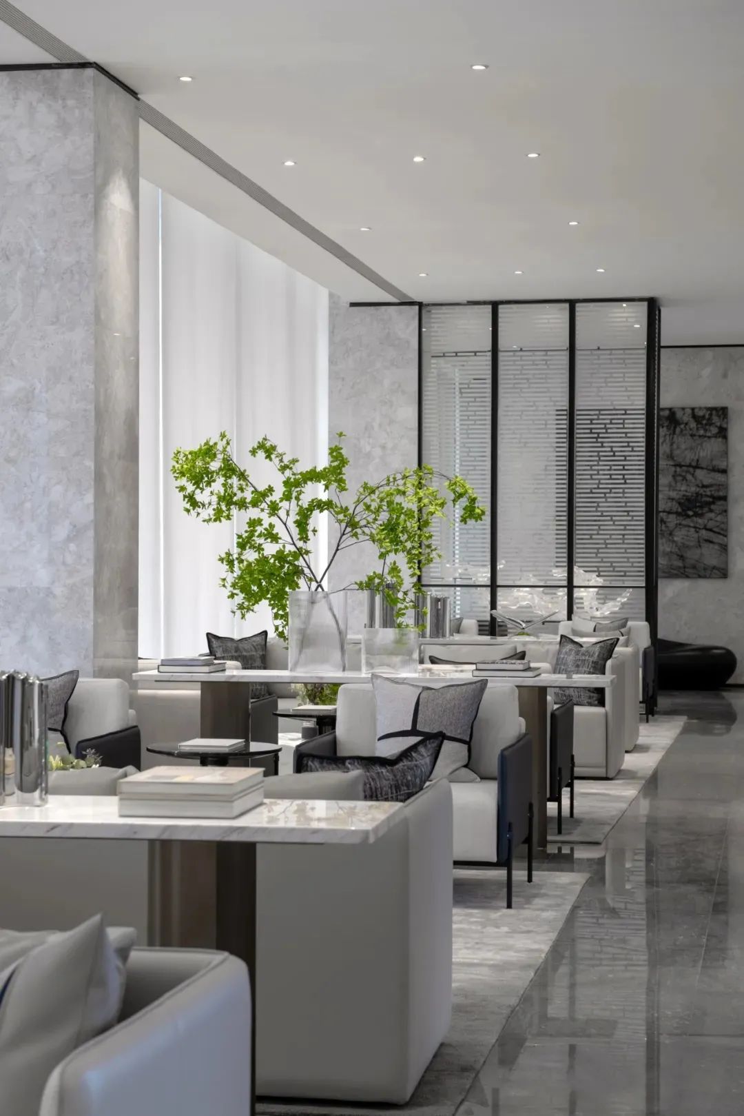 融创南昌·玖玺台销售中心 | 现代简约中的艺术与自然共生-23