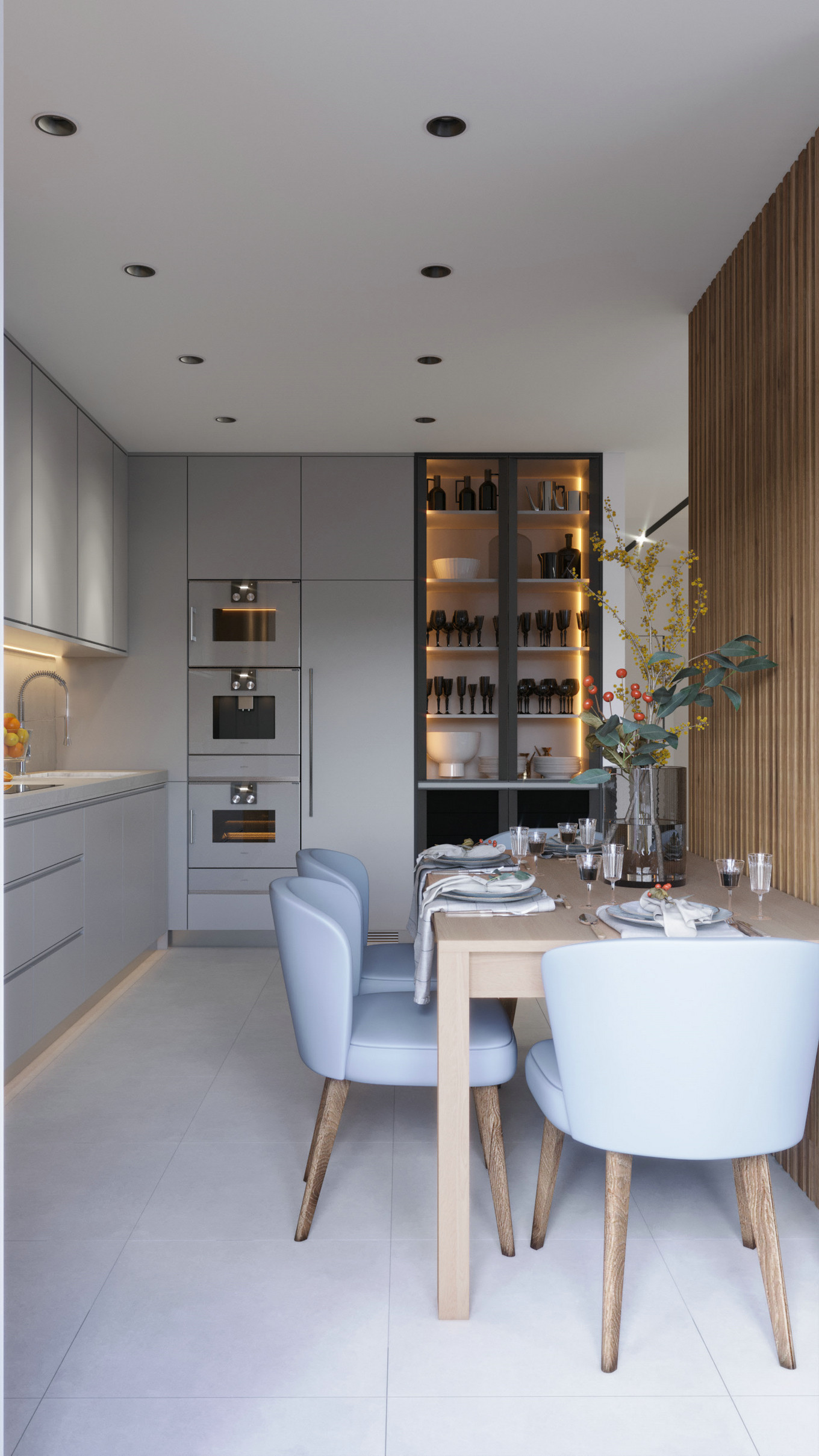 现代美学蓝灰色系空间设计-6