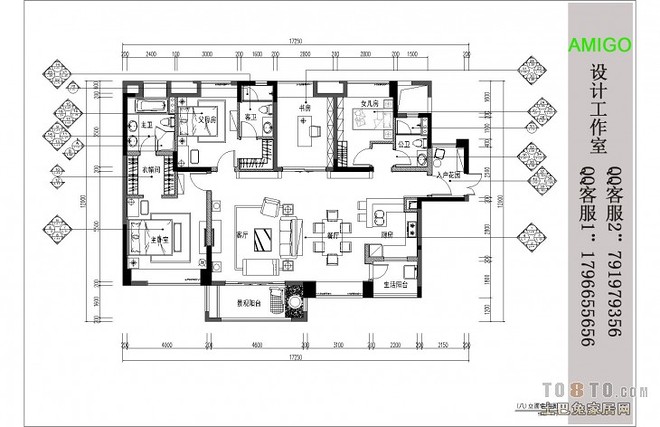乐从拉菲公馆三居装修案例-12