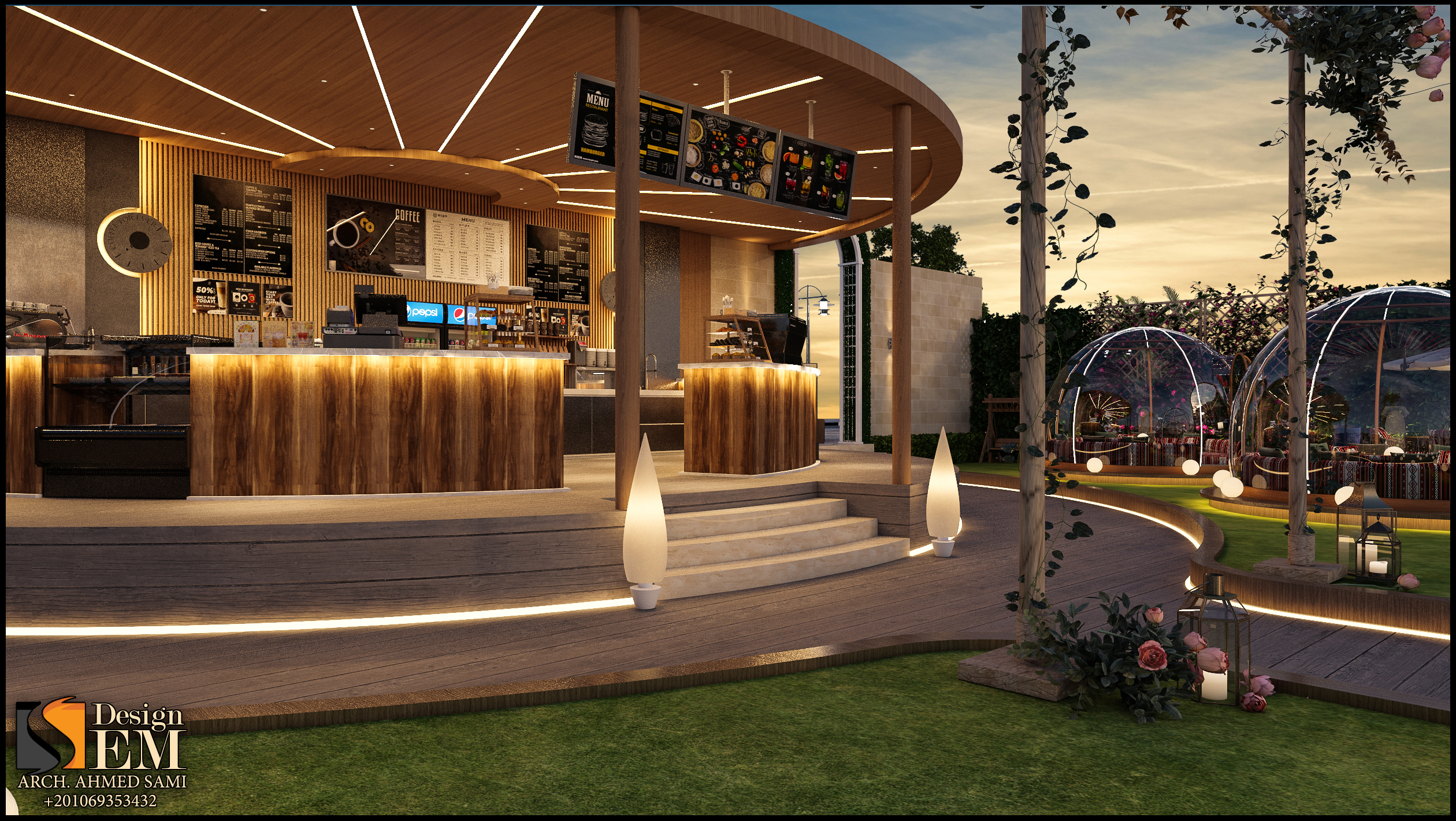 An open-air restaurant and coffee shop with a sea view.-8