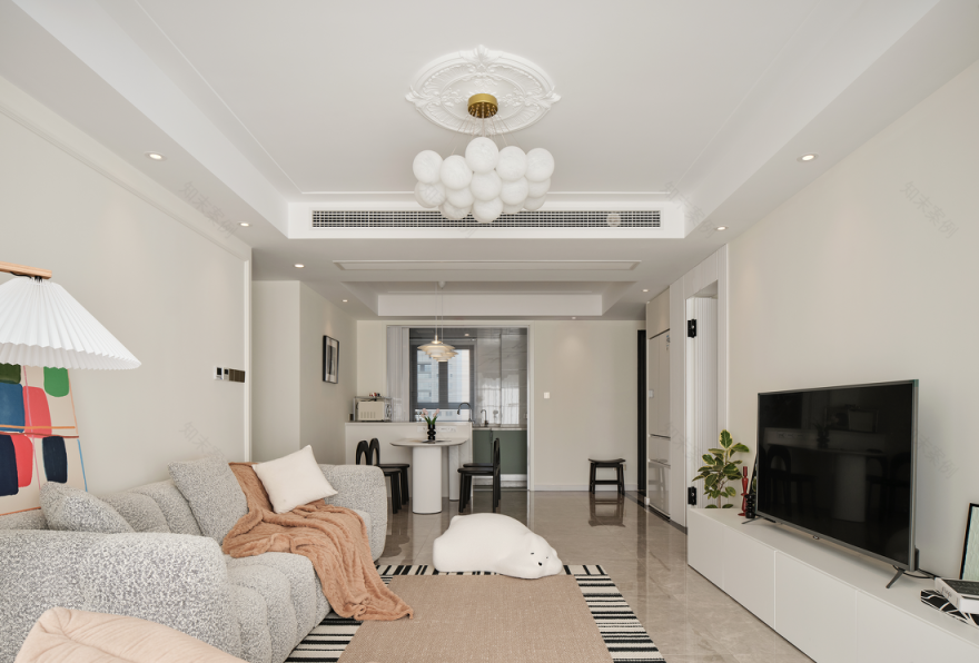 现代奶油风三口之家改造-28