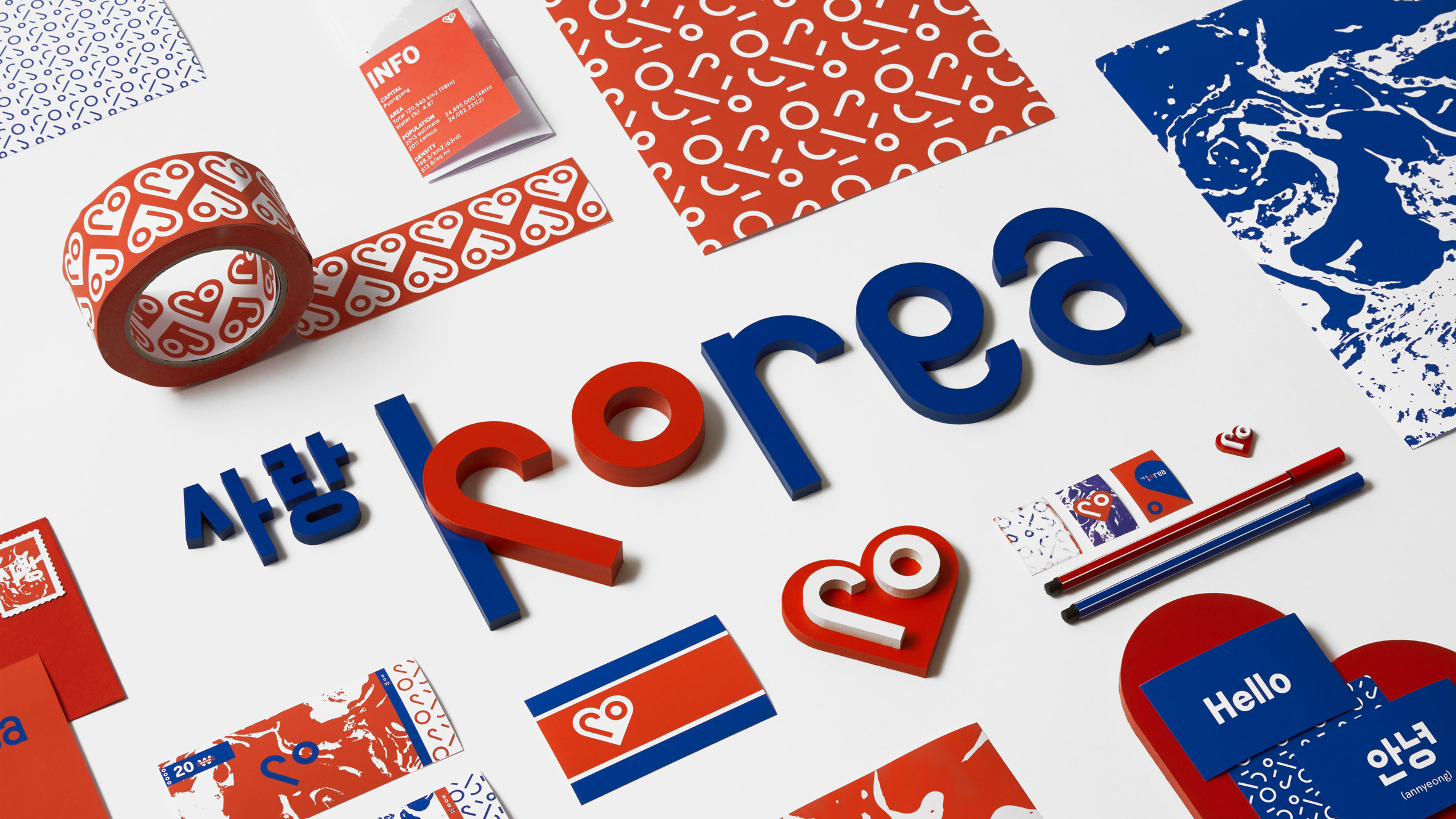 Snask rebrands North Korea as Love Korea with heart-focused identity-0
