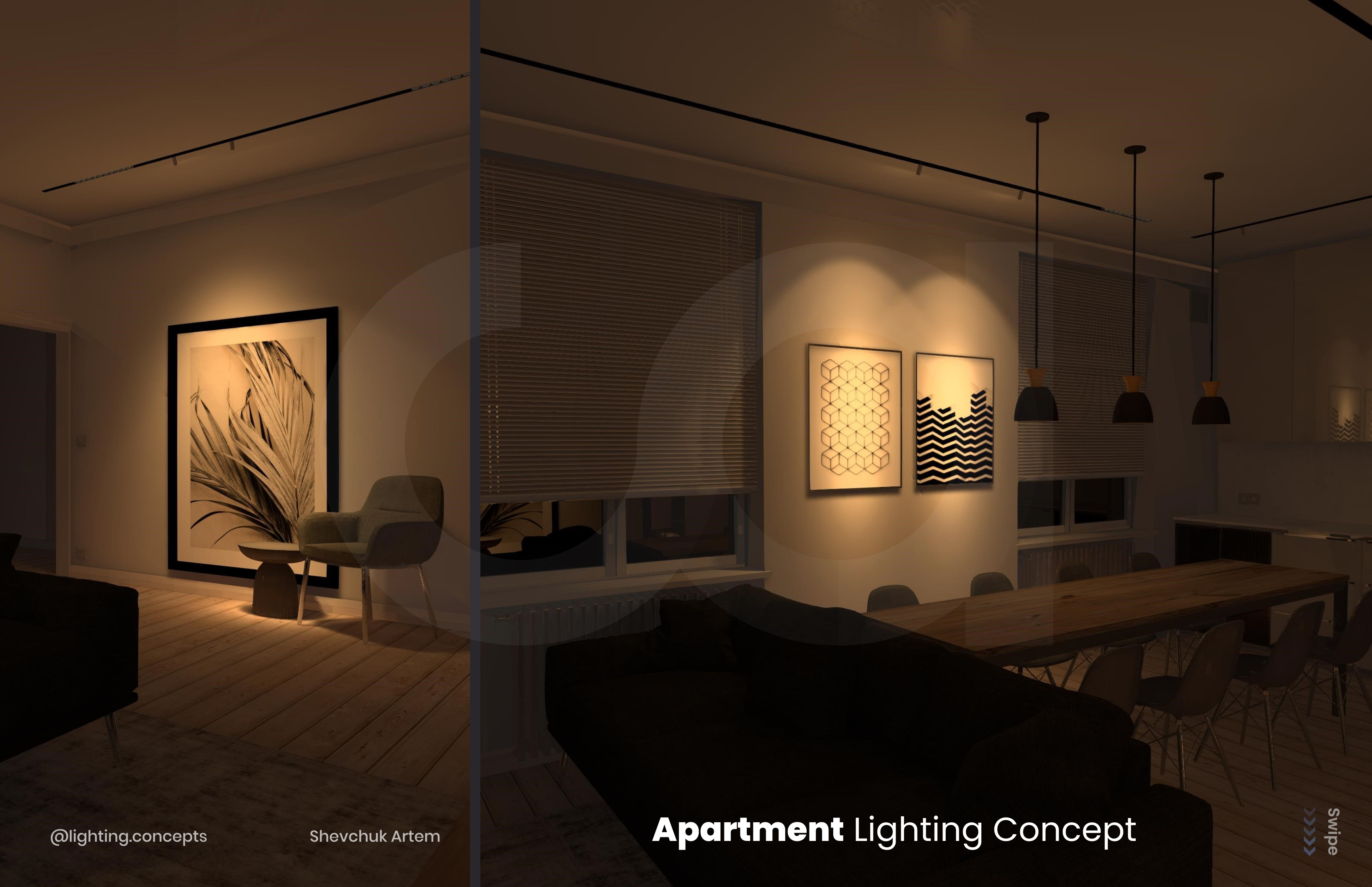 Apartment Lighting Concept | DIALUX EVO-3