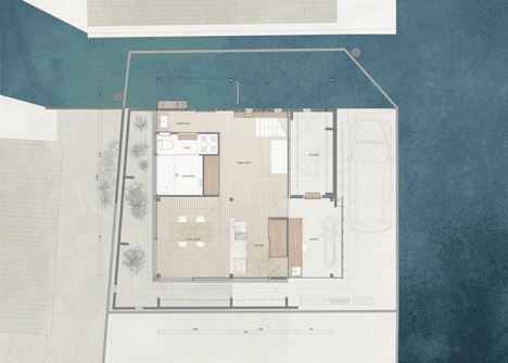 House in Kawanishi by Tato Architects with hipped roof and stilts-45