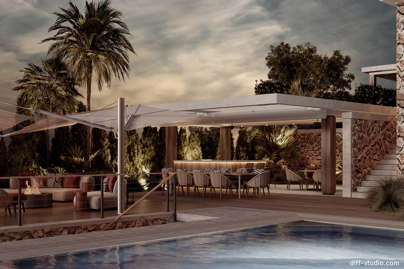 撒丁岛住宅户外花园丨意大利丨Diff-0