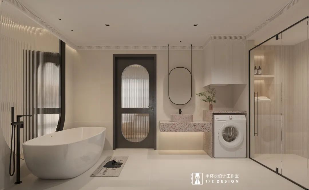 宁波融创慈澜府法式极简风室内设计丨中国宁波丨半杯水设计工作室-28