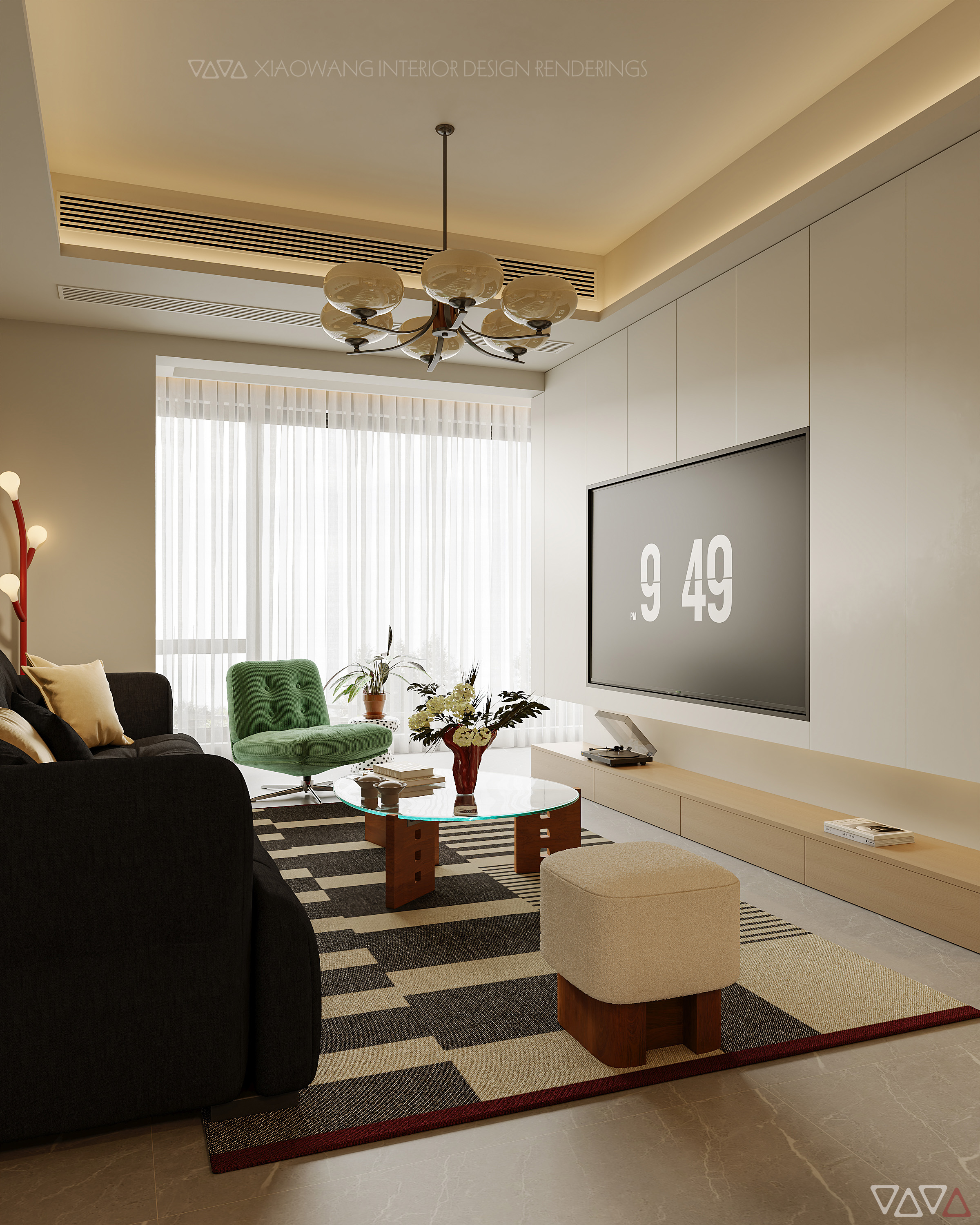 混搭风客餐厅效果图-13