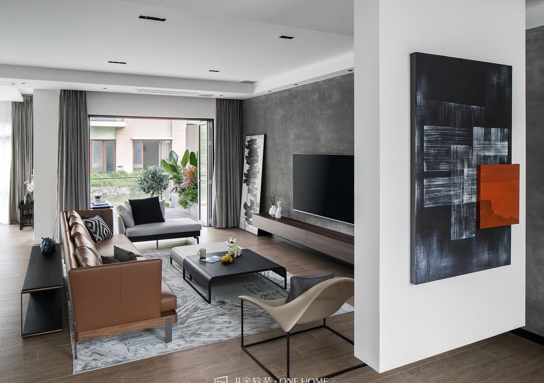 广州御溪谷 350m²别墅,演绎简约中性色的美学空间-7