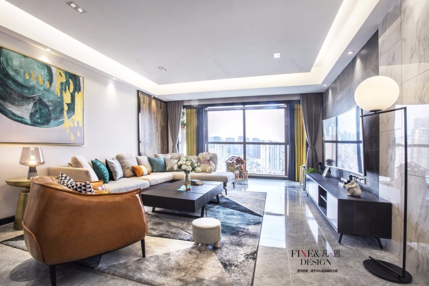 金色阳光——贵阳140㎡有温度的现代住宅 凡恩设计-9