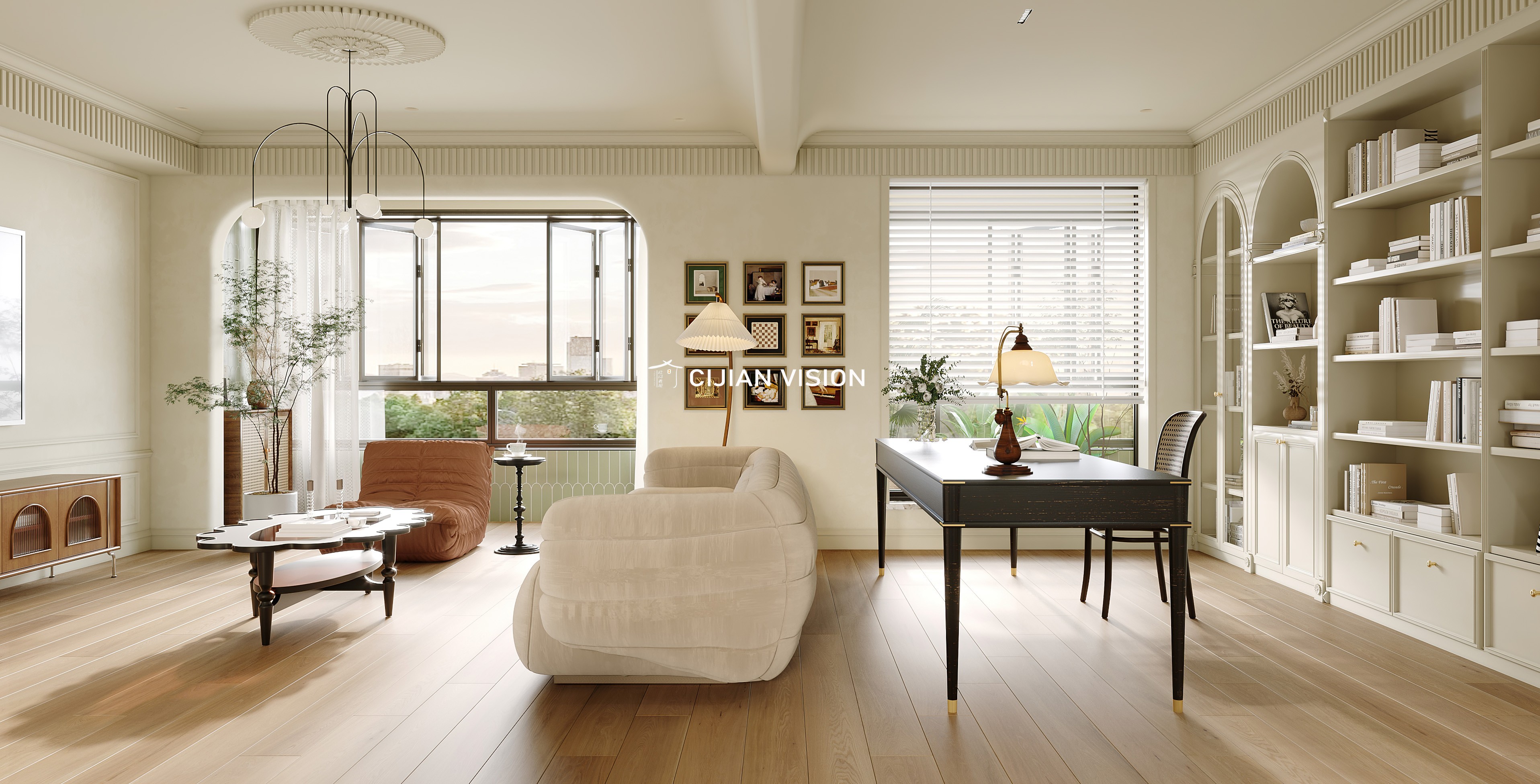 温柔随性的法式复古奶油之家-6