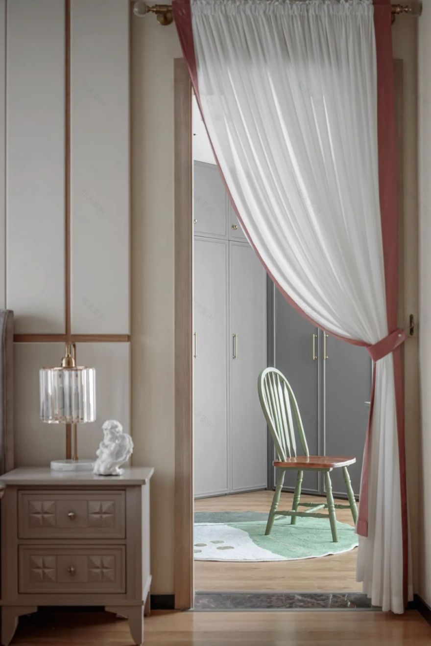 高级灰、牛油果绿、香槟粉,复古与现代并存的浪漫空间 | 宏福樘设计-25