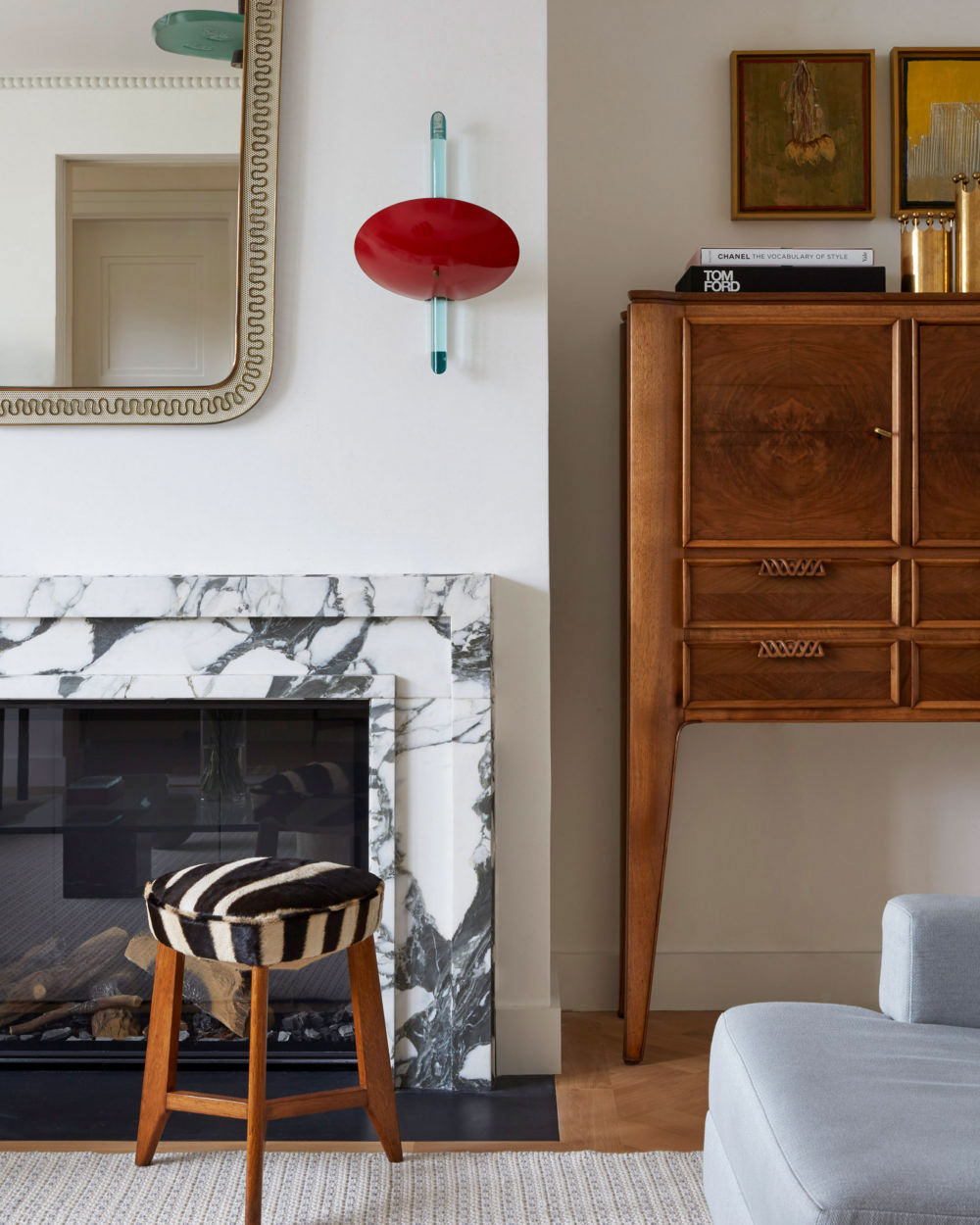 伦敦独特墙纸与明亮装饰的联排别墅-4