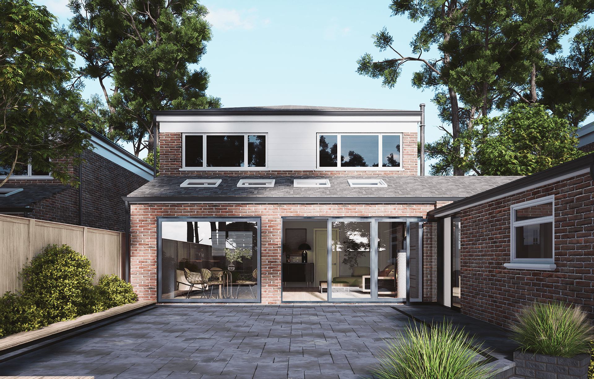 Lean to extension with Velux above-6