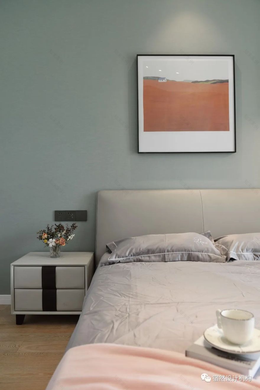 南昌 125㎡现代简约家居,黑白灰中融入绿色与橙色-97