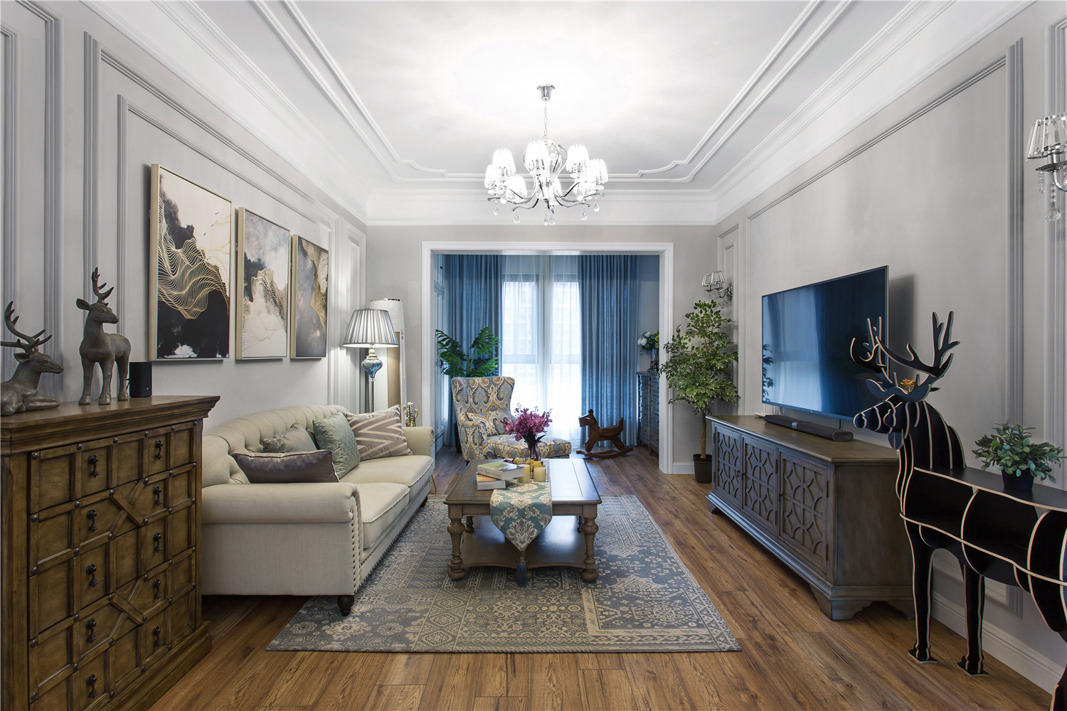 成都 130 平简美风家居,浪漫麋鹿元素满屋-16