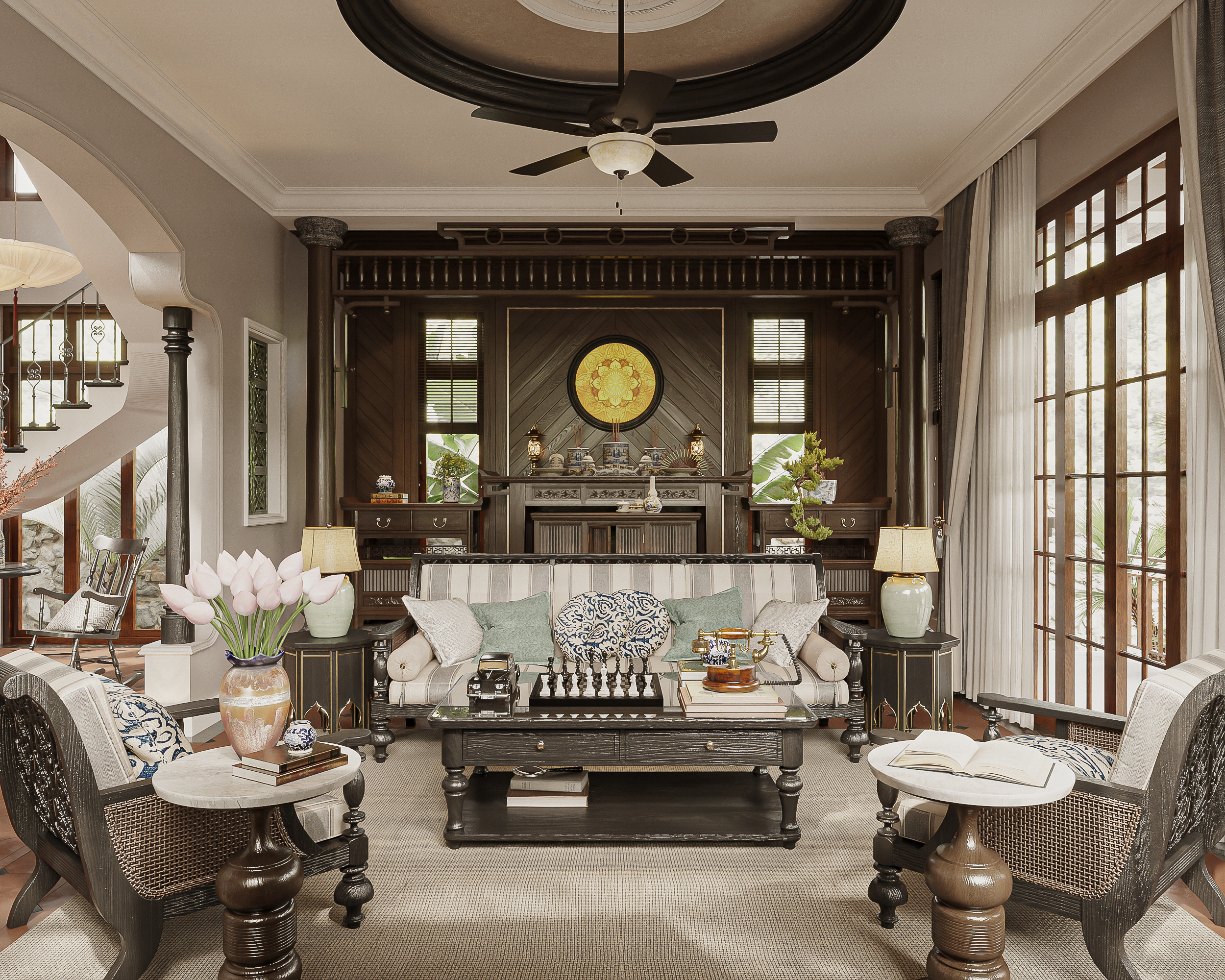 客厅 松泰别墅丨越南-15